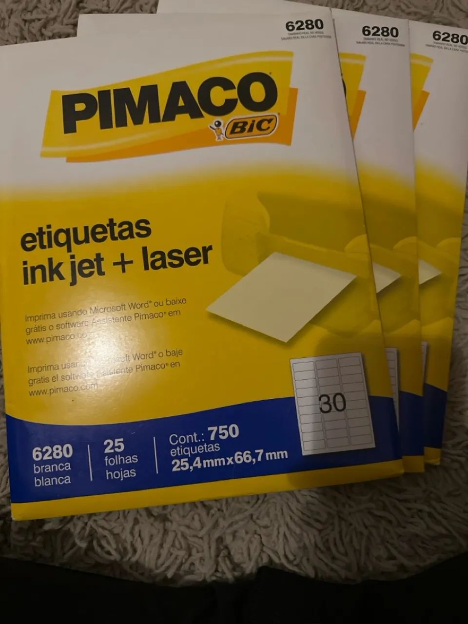 Três pactes Etiquetas primaco  Ink Jet + Laser 6280 - Foto 3