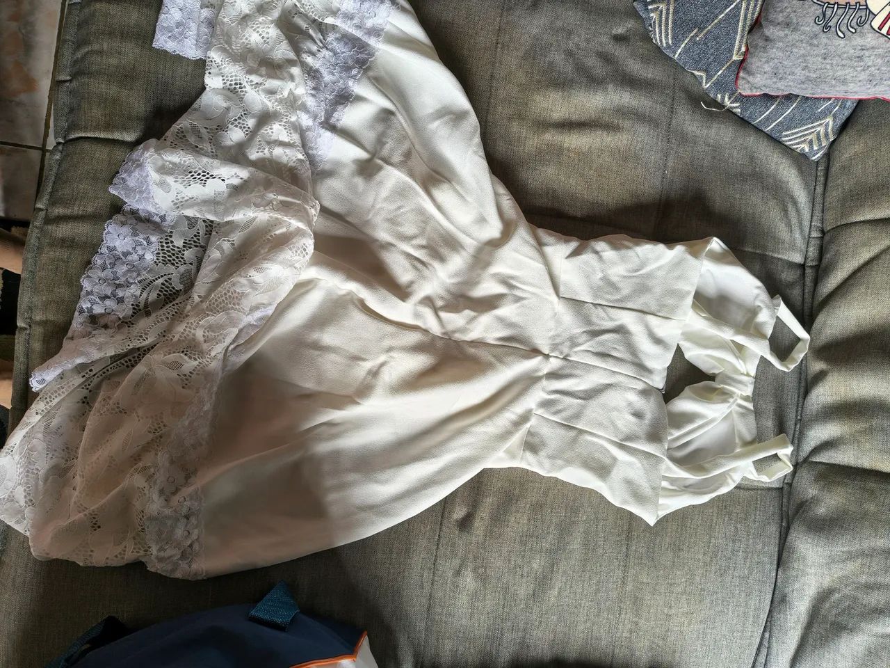 Vestido off white Midi  - Foto 3
