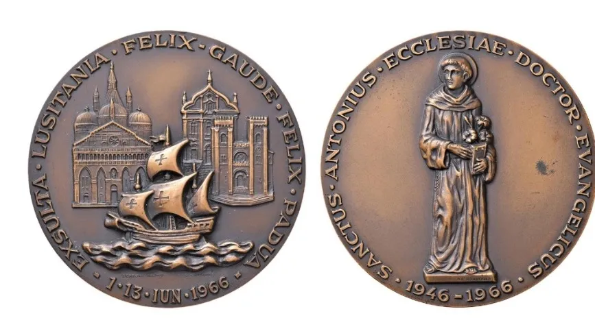 Medalha de Santo Antonio, bronze, 1966.