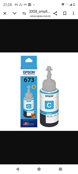 Tinta Epson 673 Cyan 