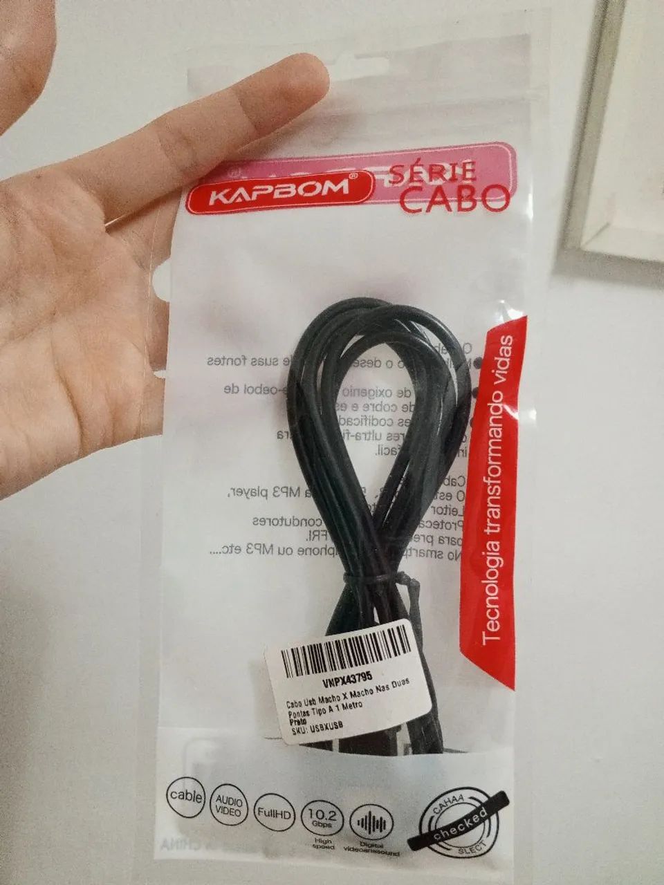 Cabo USB Macho X Macho 1metro