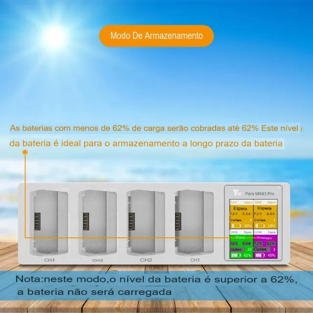 (4 em 1) Carregador Régua Hub USB Estação Carregamento Carga Drone Dji Mini3,4,5 PRO - Foto 2