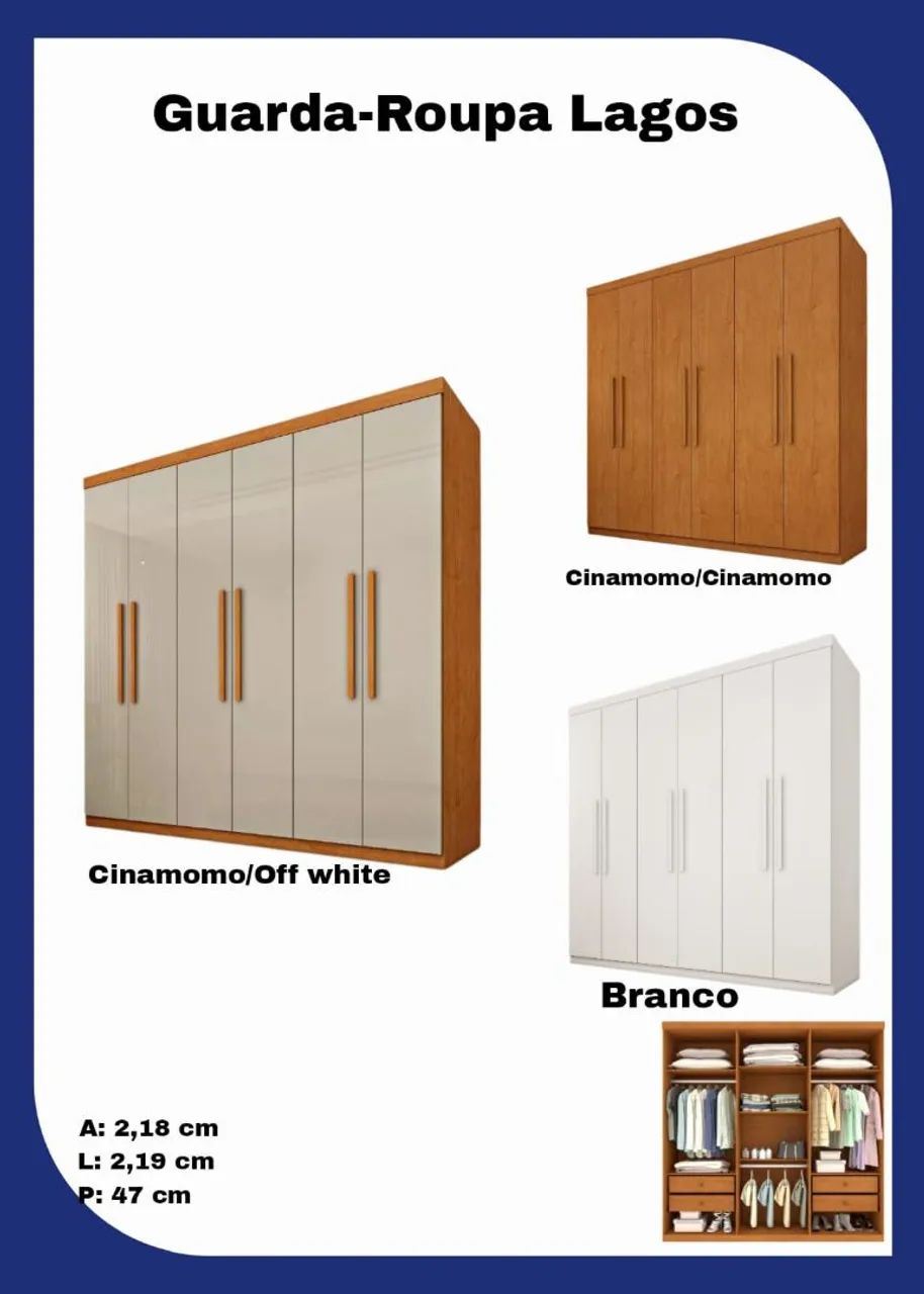 Guarda-Roupa 6 Portas Branco - Novo - Foto 4