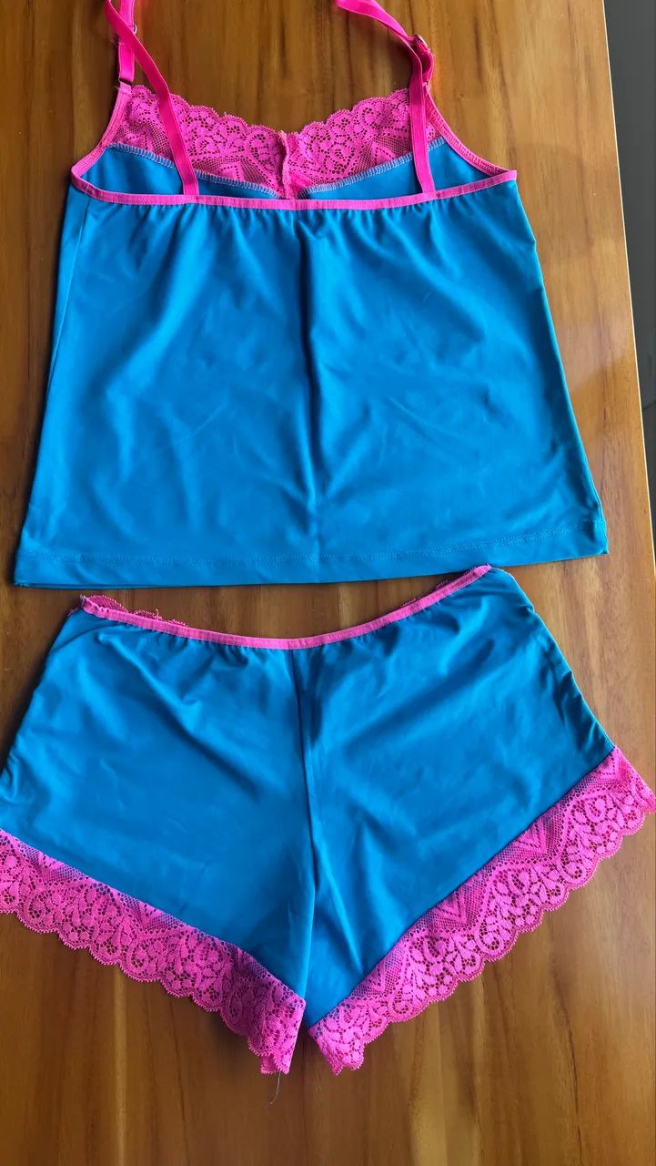 Short doll azul pijama - Foto 2