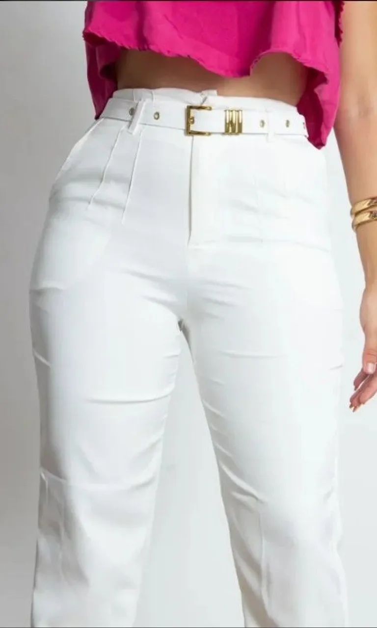 Calça em alfaiataria com cinto - Foto 2