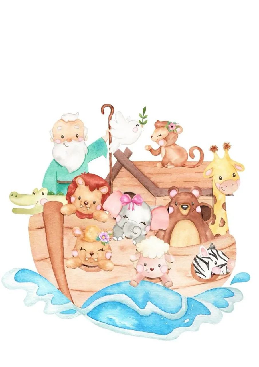 Convite Digital Arca de Noé Infantil