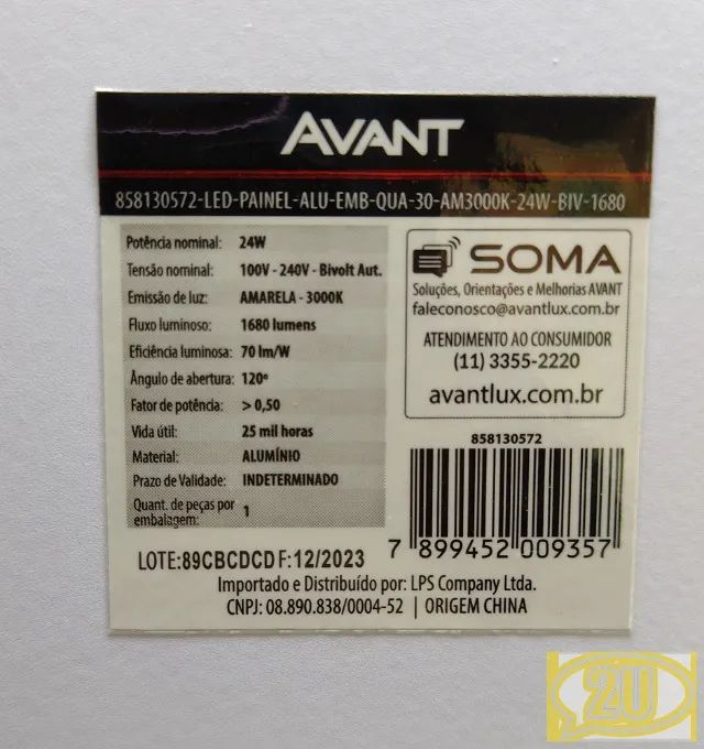 Painel Embutir Quadrado 29 cm - AVANT645 - Foto 4