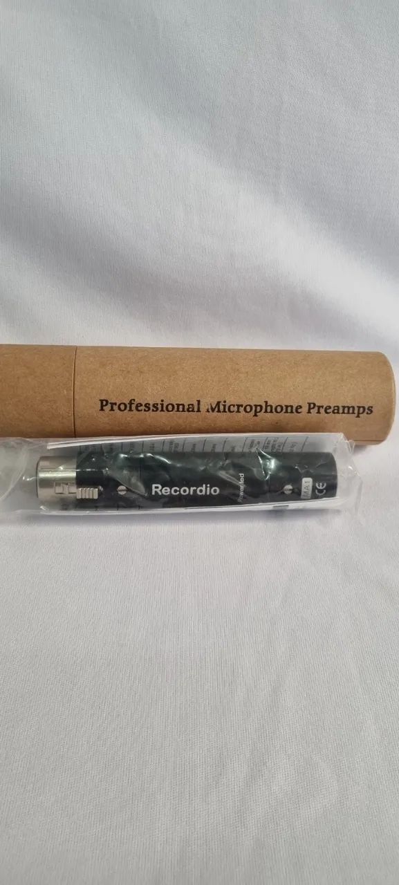 pré-amplificador de microfone dinâmico 28db ganho estrutura de metal para gravação - Foto 3