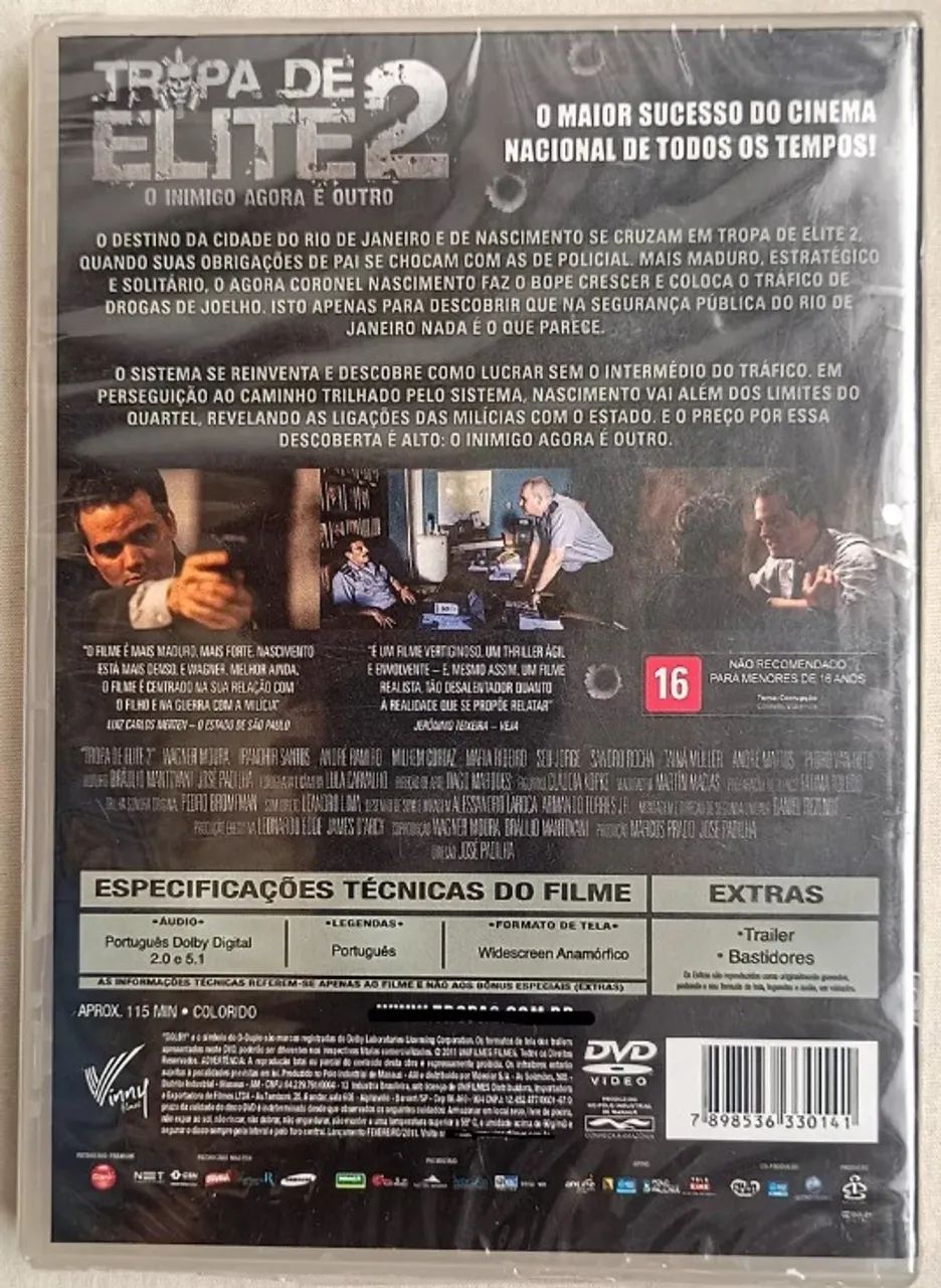 Dvd - Tropa de Elite2 - O Inimigo Agora é Outro - Novo-Lacrado - Foto 2