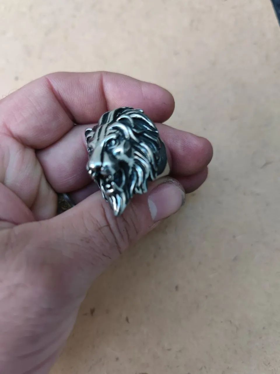 Anel de Leão Masculino - Aço Inox