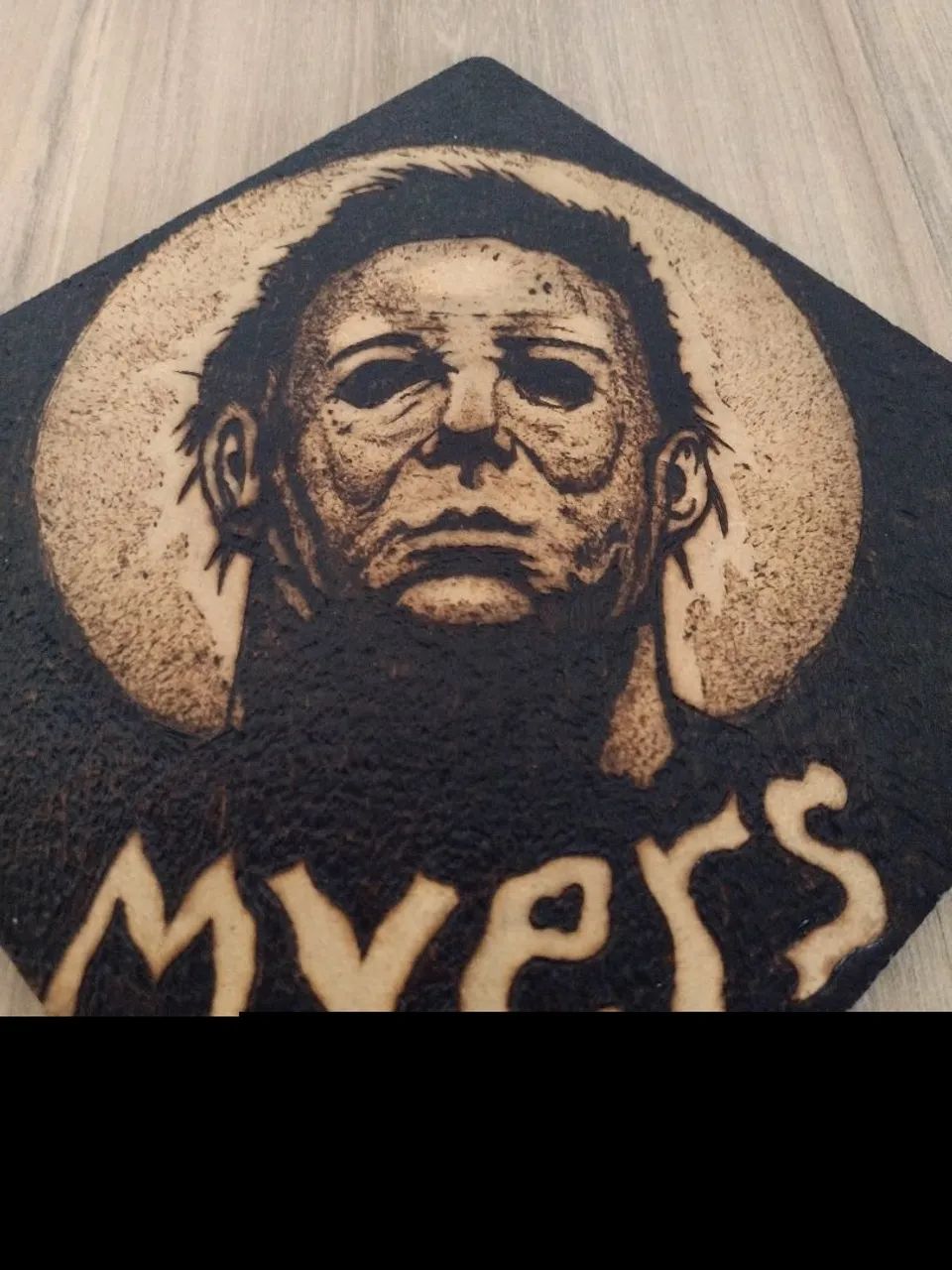 QUADRO PIROGRAFADO EXCLUSIVO MICHAEL MYERS - Foto 3