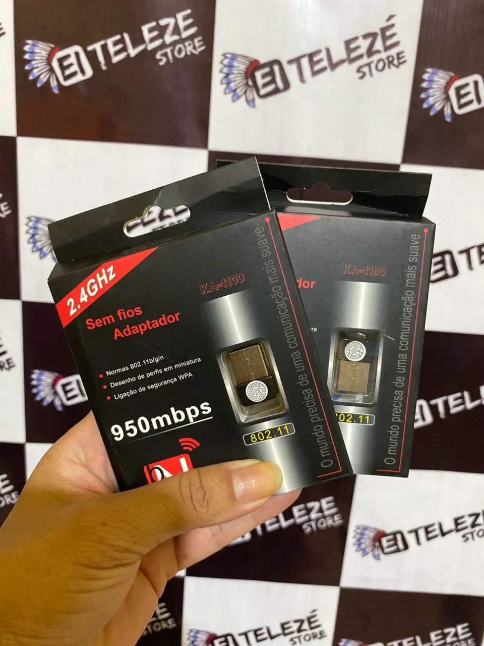 Adaptador Wi-Fi 950mbps Sem Fio - Novo