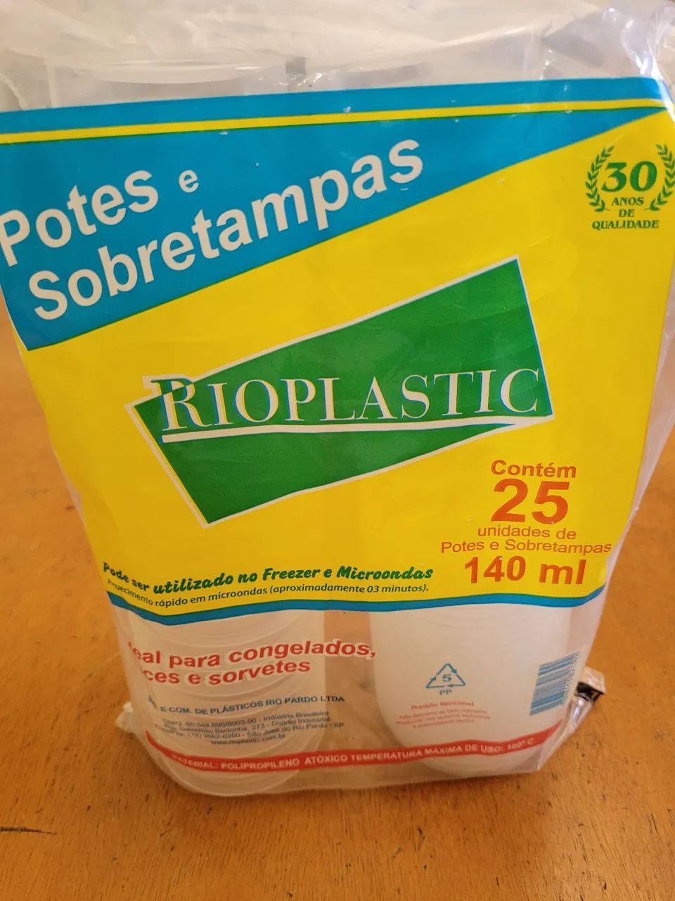 Pote Redondo PP RioPlastic 140ml Freezer e Micro-ondas  - Foto 2