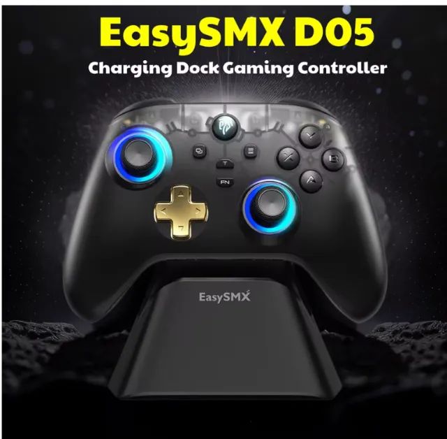 Controle Joystick Sem Fio Easysmx D05 Com Dock Hall Effect 