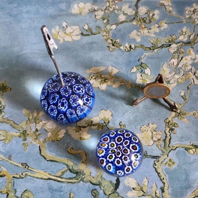 Conjunto de pesos de papel italiano de murano millefiori. Perfeitos.
