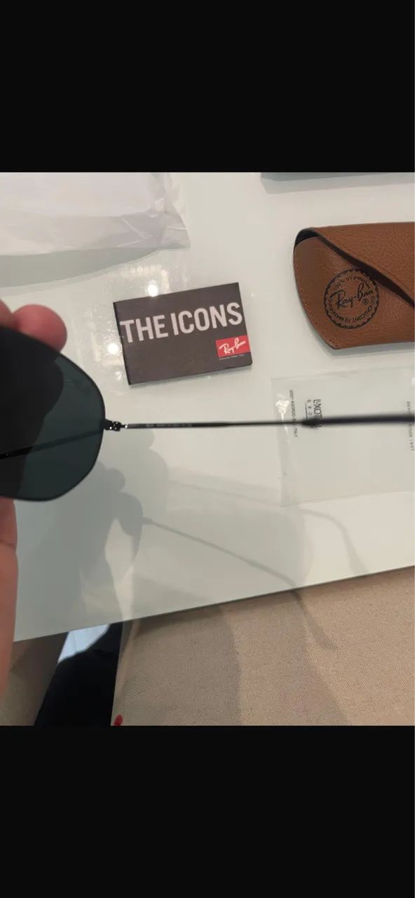 Óculos rayban hexagonal tamanho padrão todo preto  - Foto 4