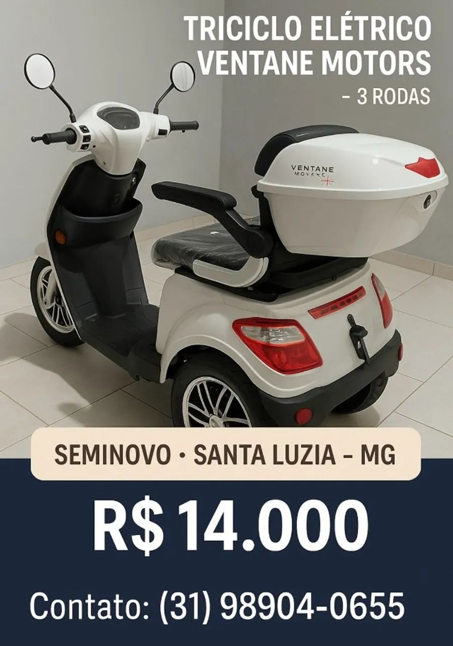 Triciclo eletrico, não precisa de carteira de abilitação