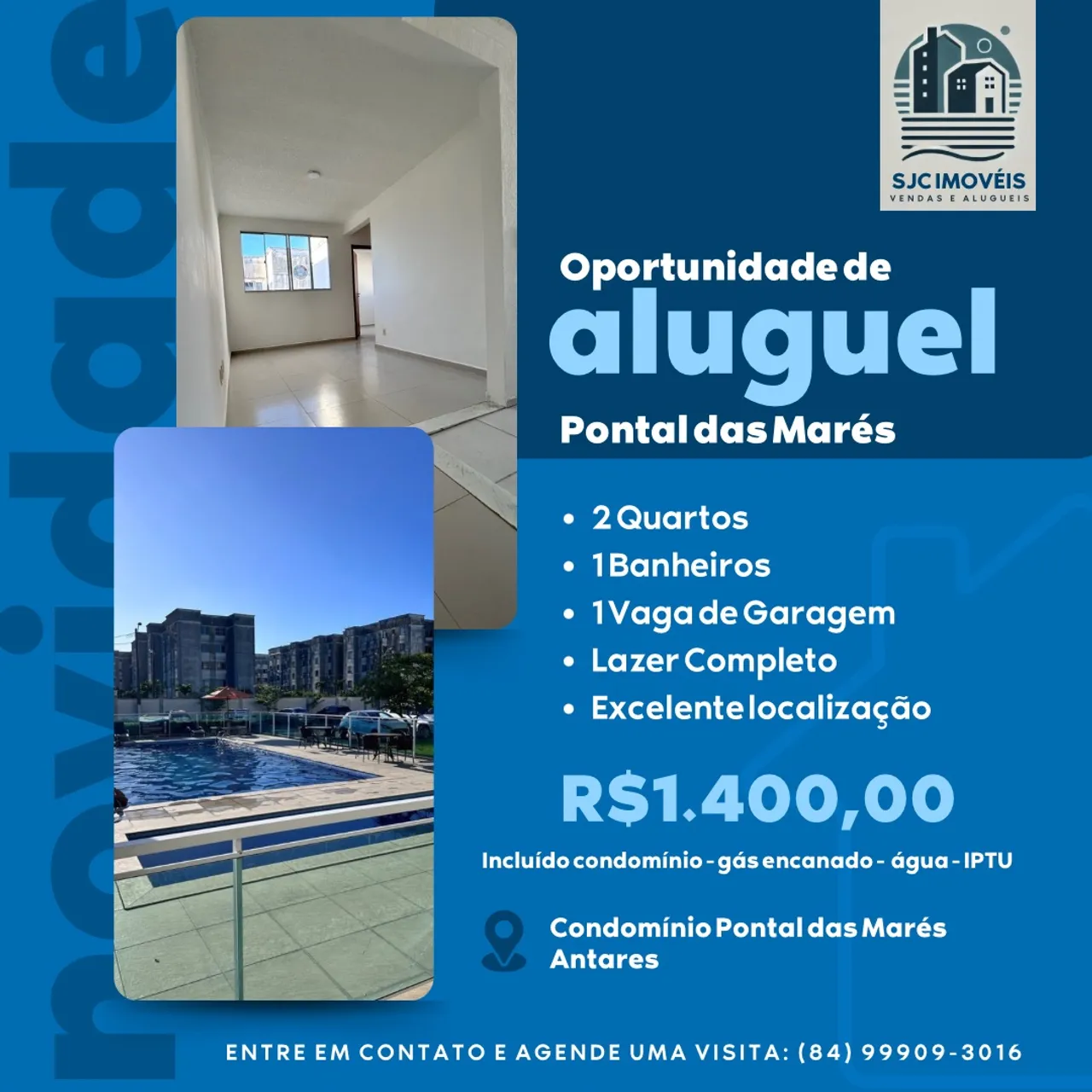 Aluguel de Apartamento no Pontal das Marés - Antares | R$ 1.400,00 com tudo incluso!