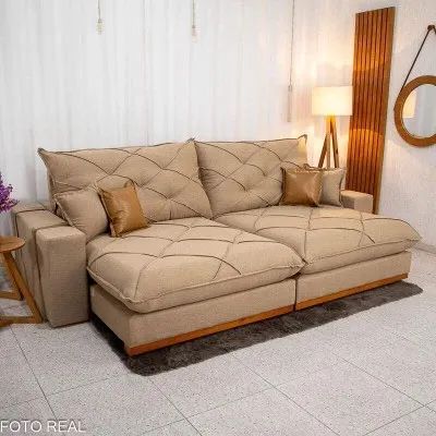 Sofá Retrátil Reclinável 2,90m Milla D33 e Molas Ensacadas rf54 - Foto 3