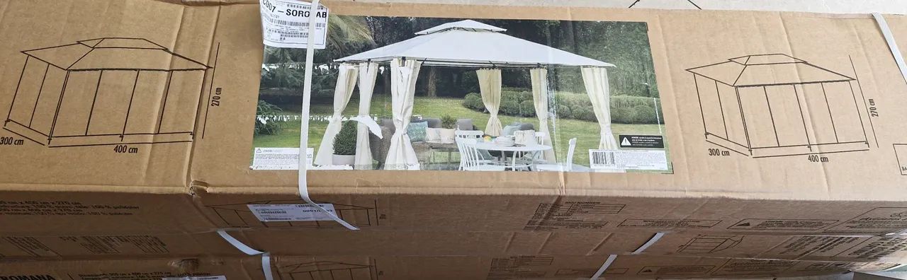 Gazebo para Jardim com Cortinas novo na caixa  - Foto 4