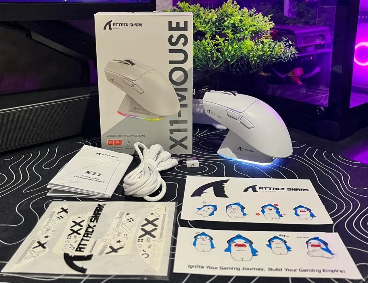 MOUSE ATTACK SHARK X11 BRANCO  - Foto 3