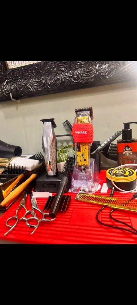 Maquinas para barbeiro profissional/ kemei e wmark - Foto 4