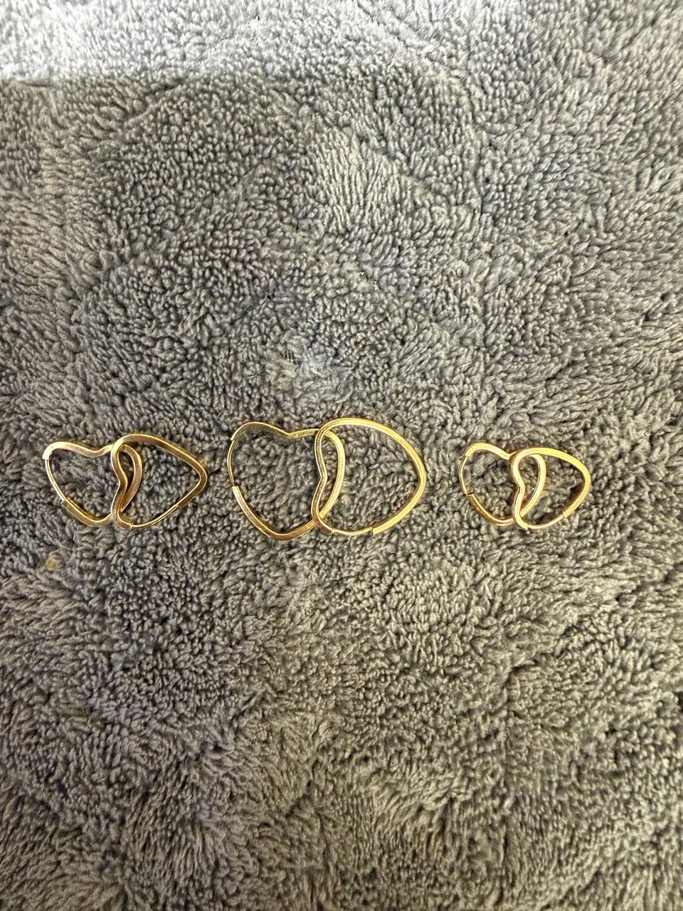 Trio coração em ouro 18k