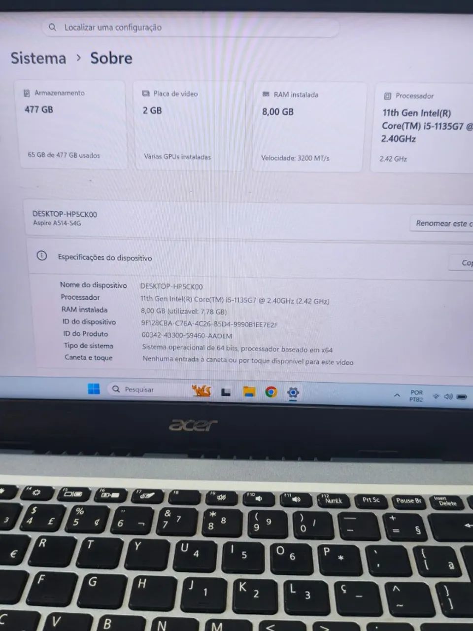 Notebook Acer i5 8GB ram 500 GB Nvidia(Troco) - Foto 2