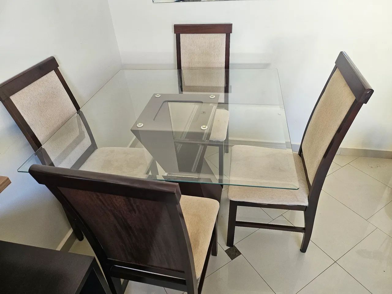 Mesa de vidro 4 lugares quadrada - Foto 2