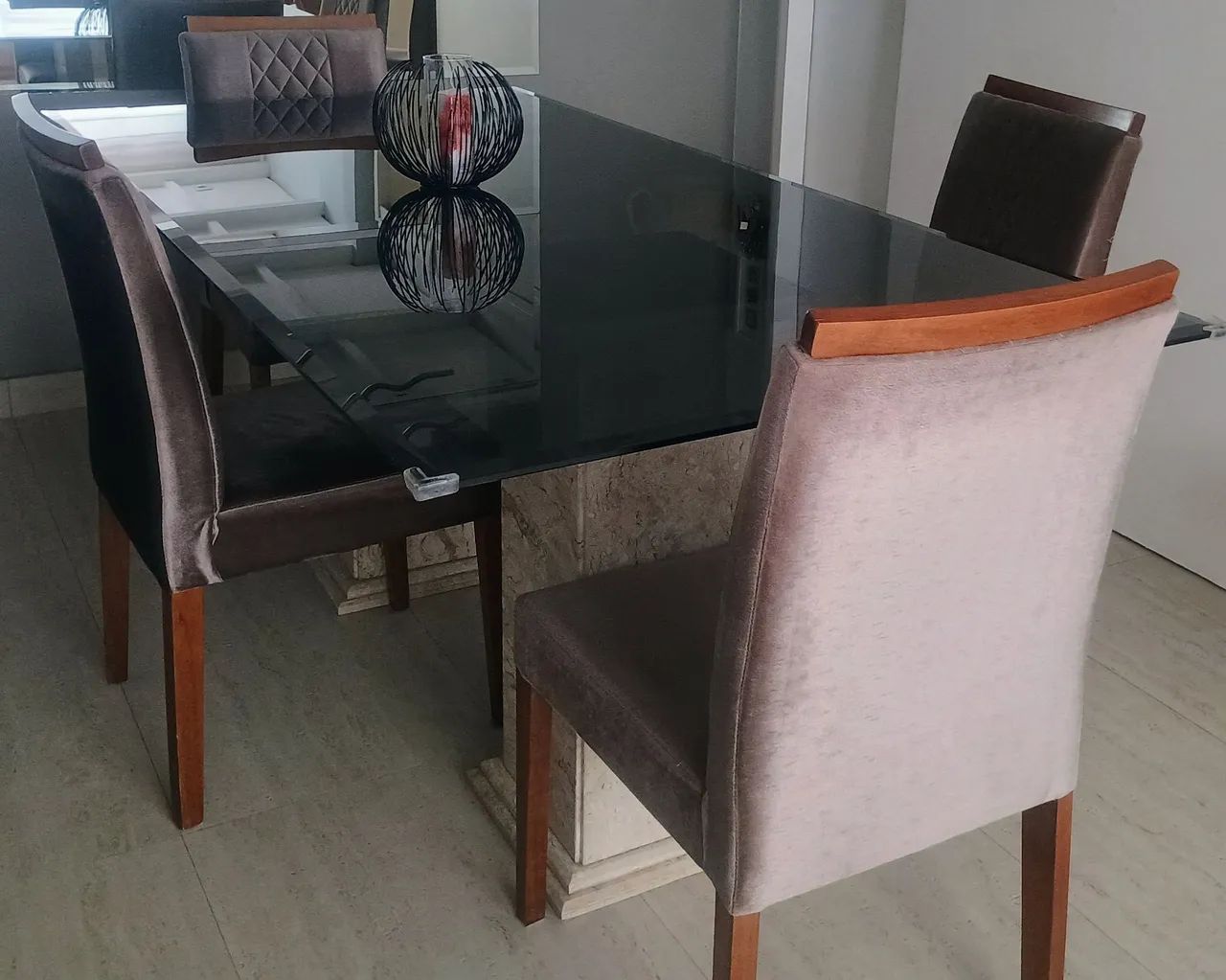 Mesa com tampo de vidro - Foto 2