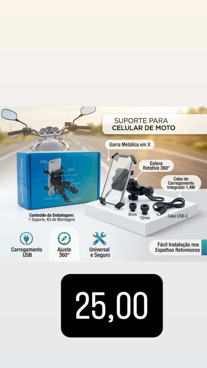 Suporte de celular para moto universal