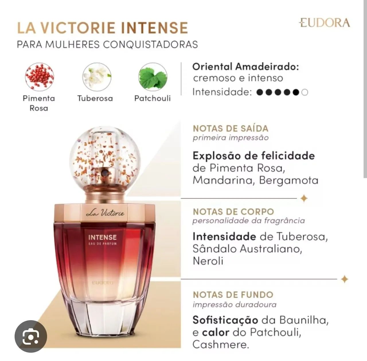 Perfume Eudora Lá Victorie Intense 75ml - Foto 2