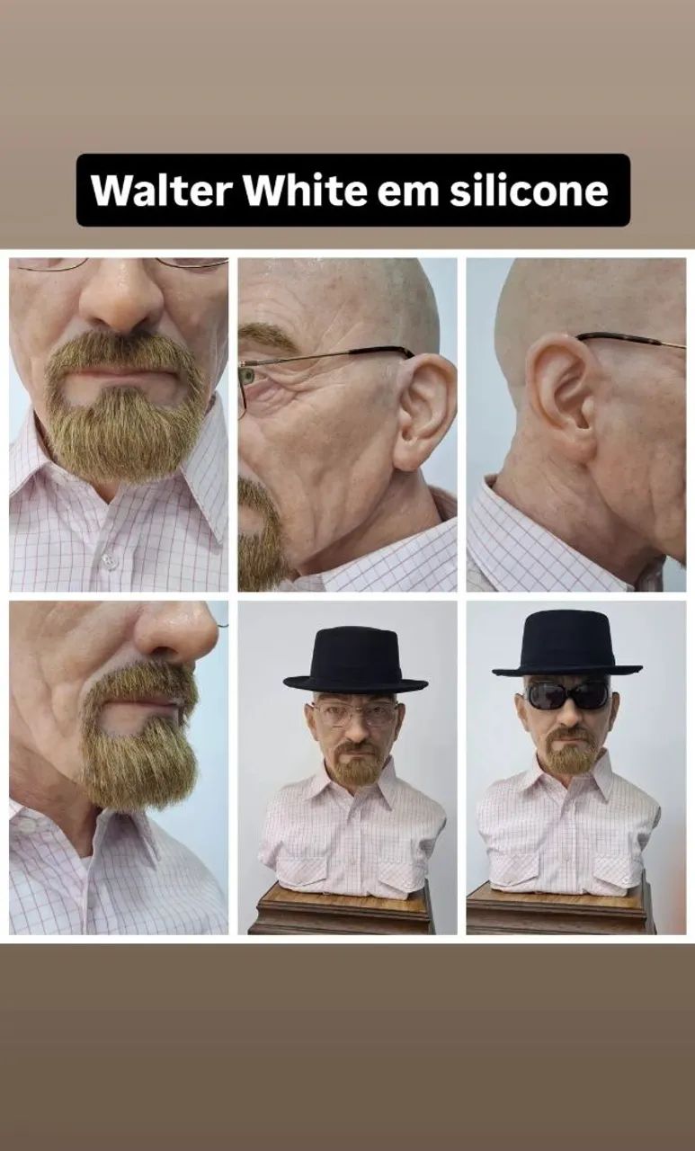 Walter White busto em silicone custom em tamanho real - Foto 5