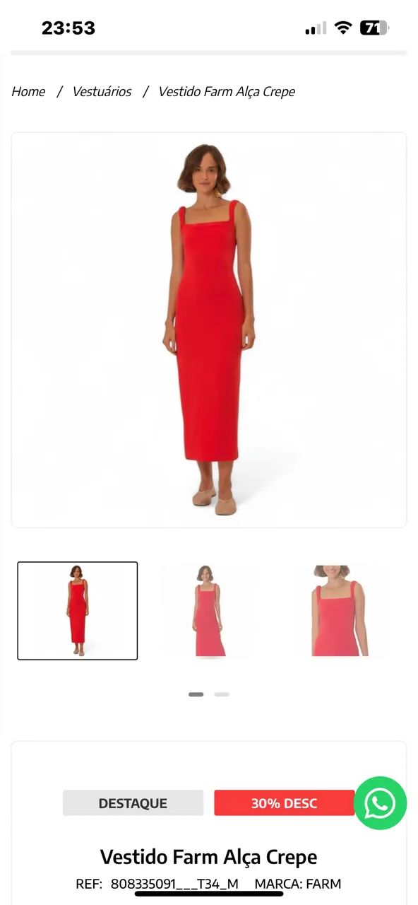 Vestido vermelho Farm G - Foto 4