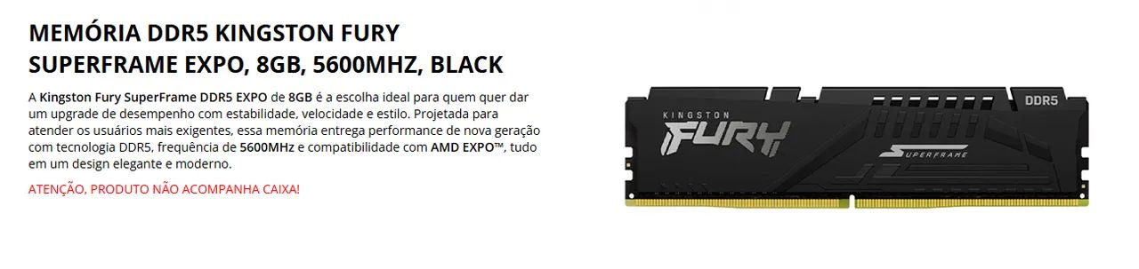 Memórias RAM DDR5 Kingston Fury SuperFrame EXPO 16GB (2x8) - Foto 4