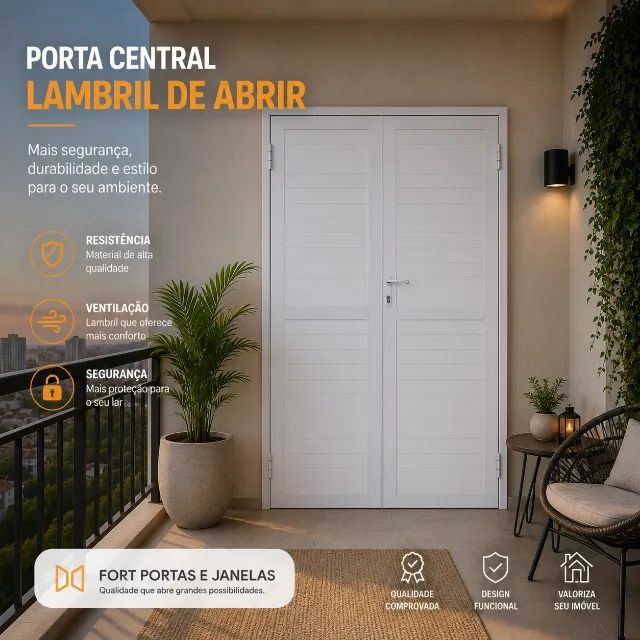 PORTA CENTRAL EM LAMBRIL 210X150 BRANCA | MODERNA E RESISTE GARANTIA DE FABRICA  - Foto 5