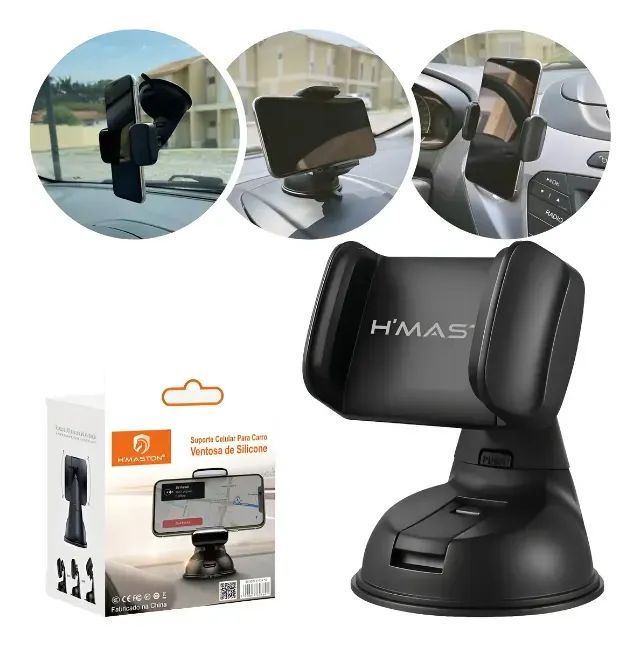 Suporte Veicular Para Celular Ventosa Ajustavel Hmaston Cj10 - Foto 3