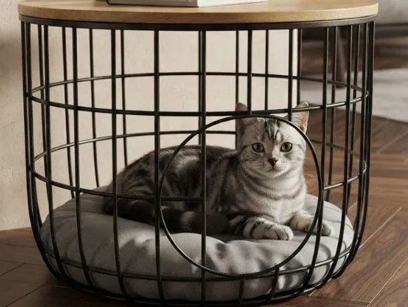Mesa de apoio para sala e cama Pet integrada tipo toca<br> - Foto 2