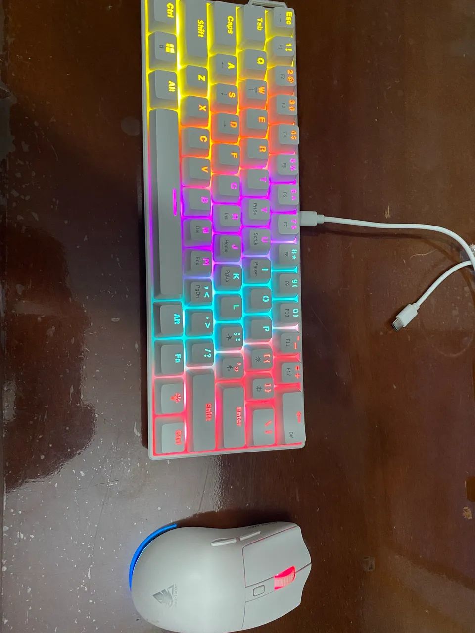Teclado mecânico + Mouse Gamer + Webcam com tripé  - Foto 3