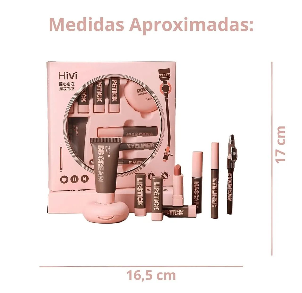 Kit maquiagem combo na caixa 9 itens  - Foto 3