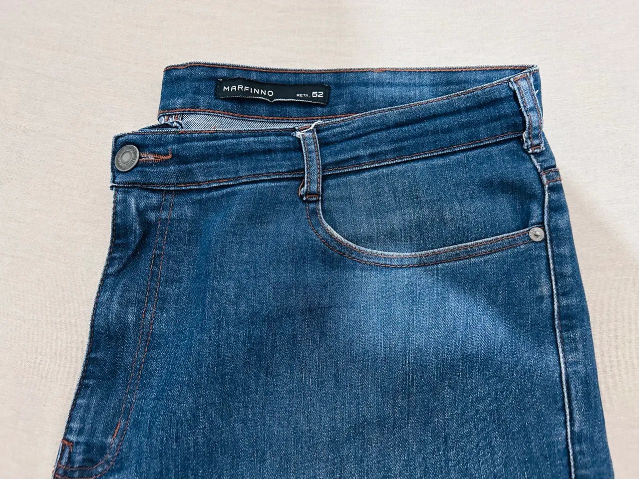 Bermuda Jeans Azul MARFINNO TAM 52 Usada - Foto 2