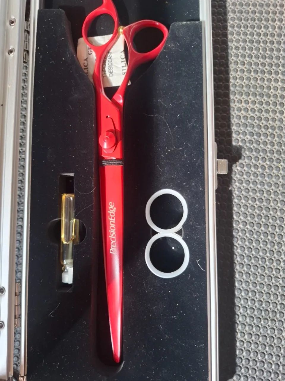  Tesoura Reta de Tosa Precision Edge Vermelha Aço 440C - ZERADA / NUNCA USADA