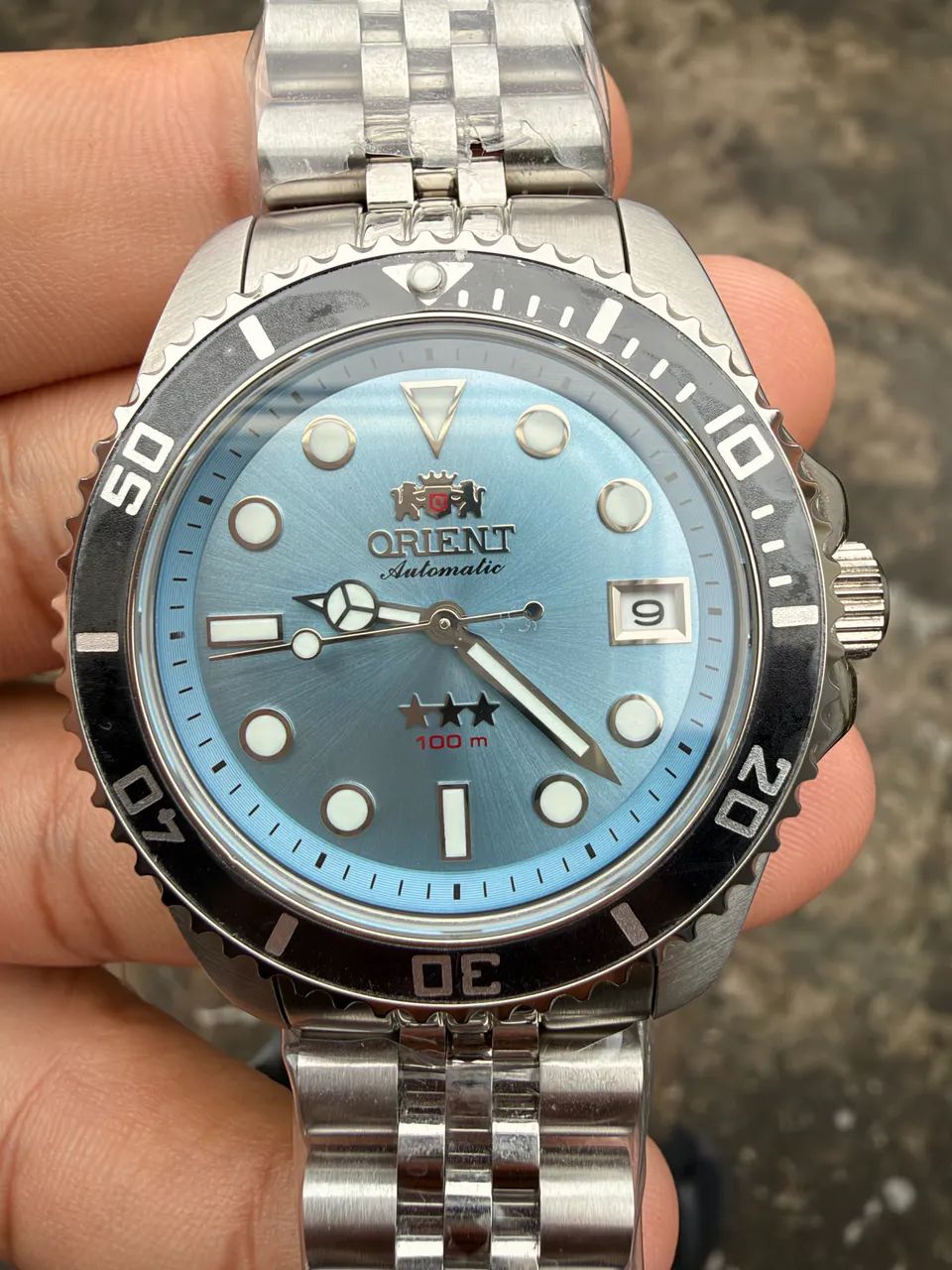 Relógio Masculino Automático Orient Sub 39 (Reduced) Azul Celeste - Foto 4