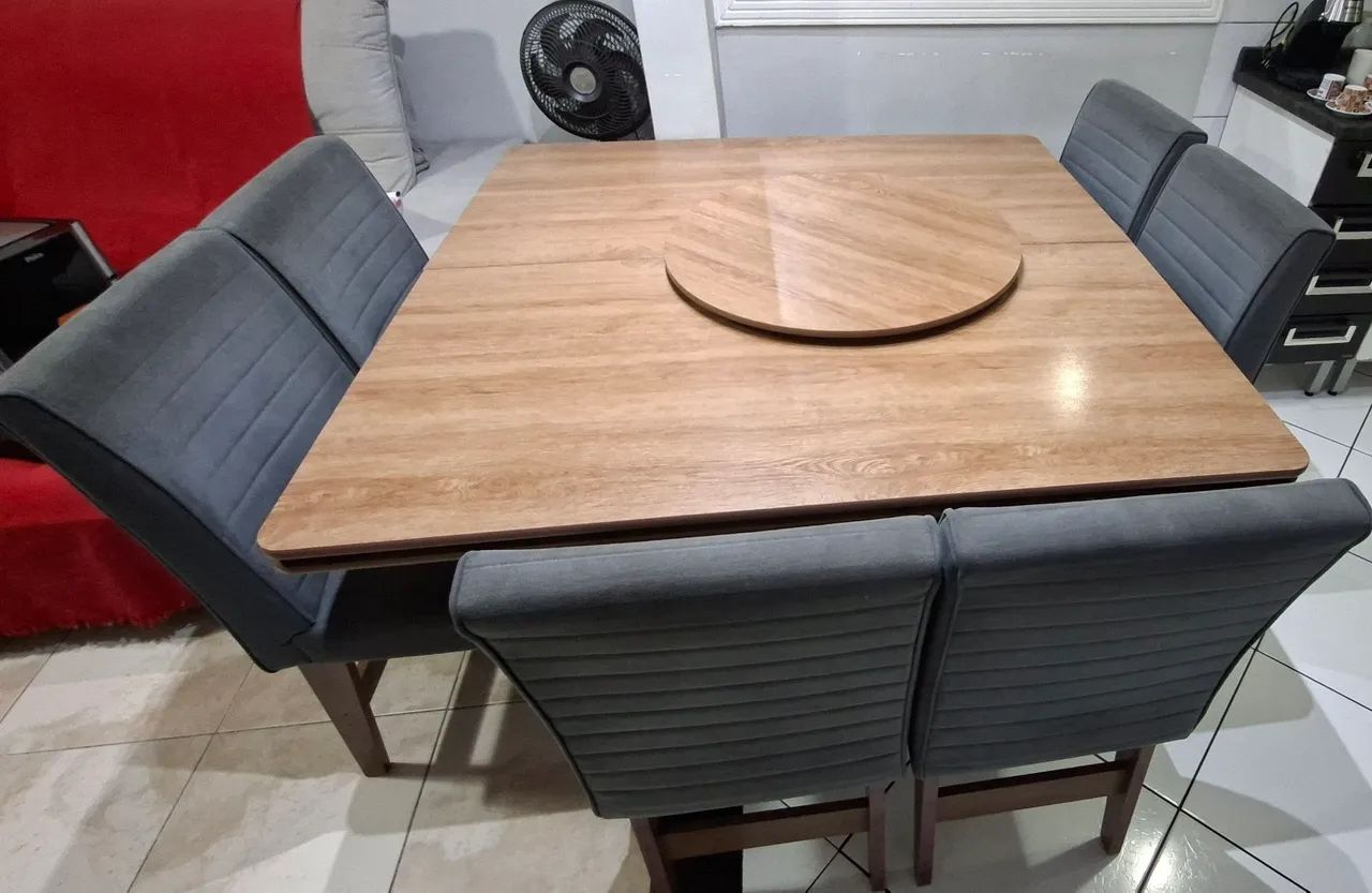 Mesa 6 cadeiras com tampo giratório  - Foto 5