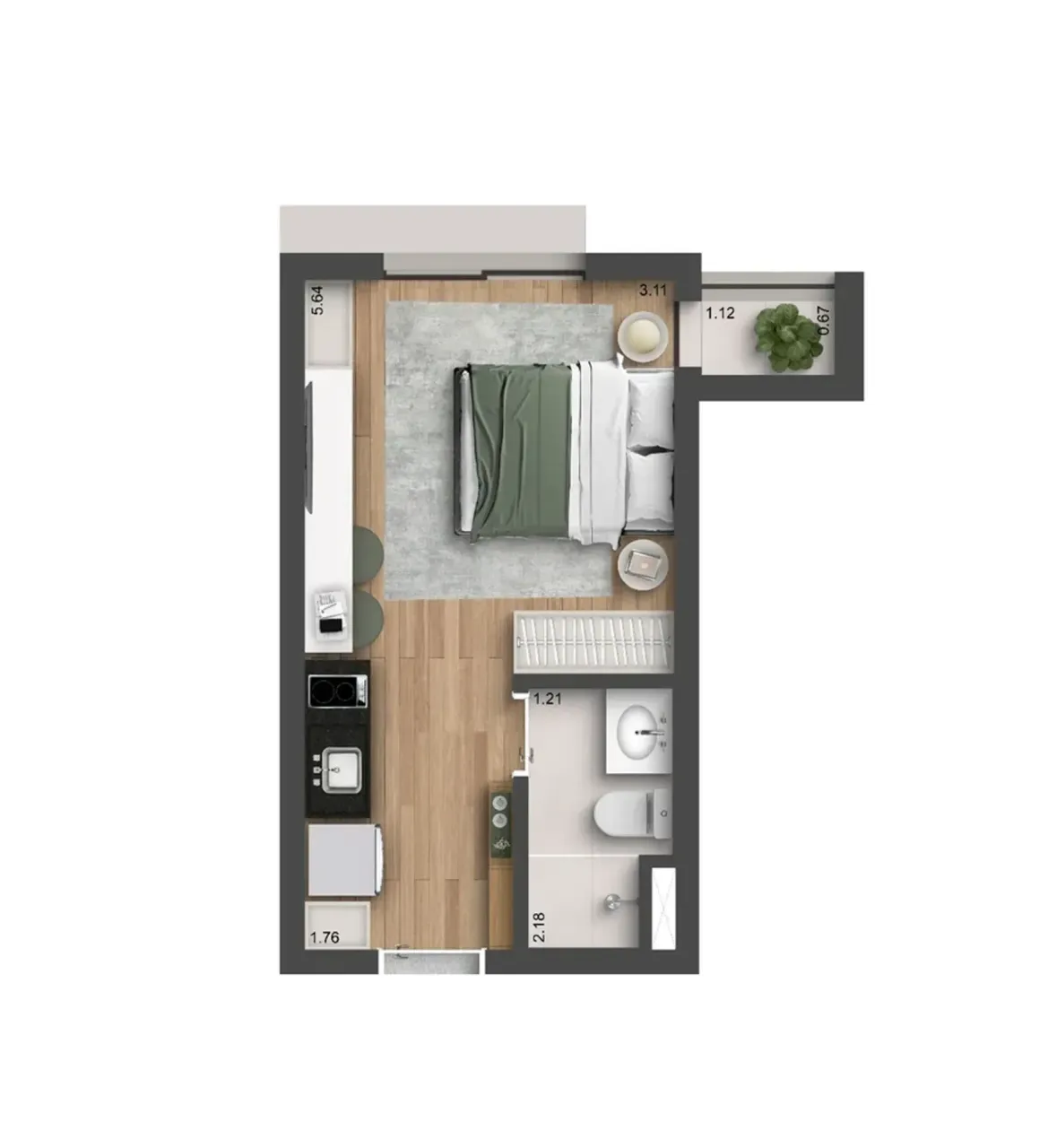 PLANTA 21m²