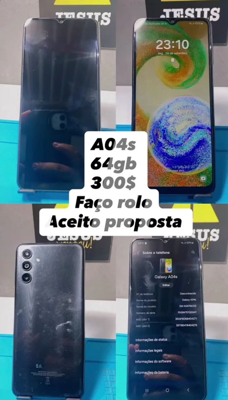 Celular Samsung a04s faço troca também 