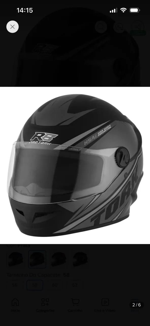 Vendo Capacete -  R$= 150,00 - Foto 5