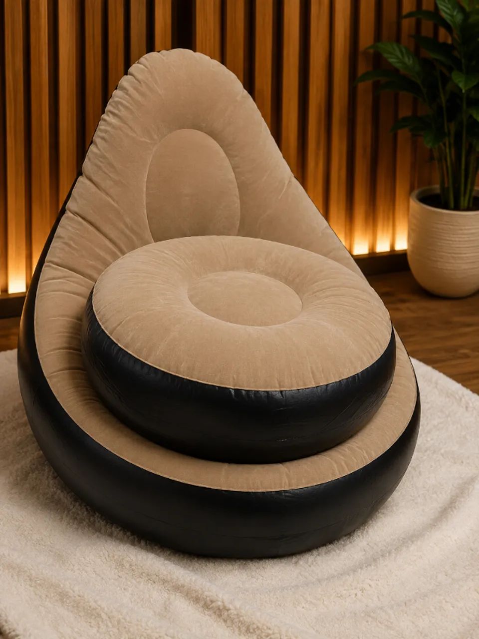 Poltrona Inflável com Puff Sala Quarto + Entrega Grátis - Foto 2