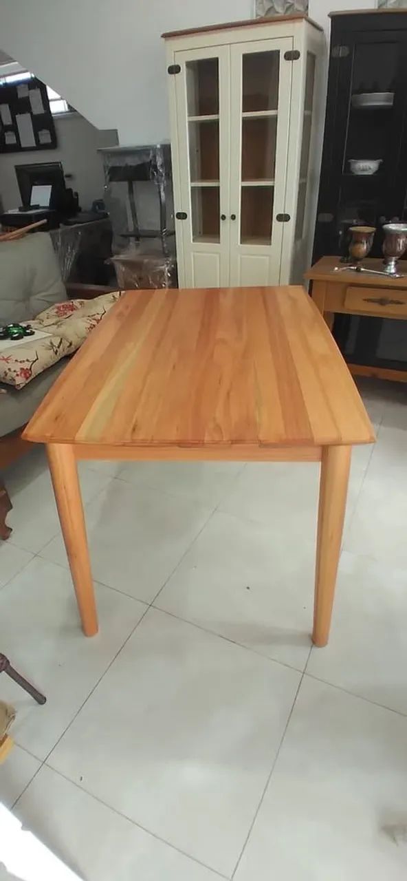 Mesa Retangular Em Eucalipto Natural - Foto 2