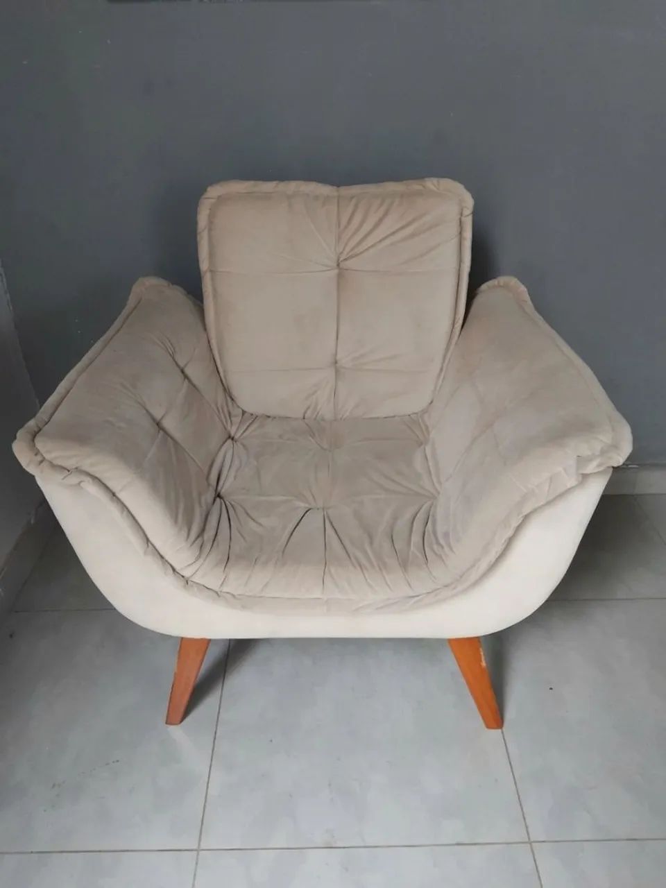 Poltrona Opala Creme (Passo Cartão) - Foto 3